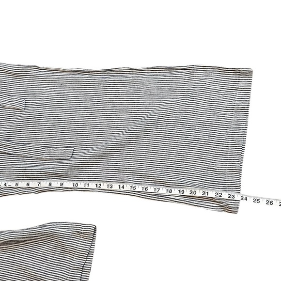 Ellen Tracy Women's Wide Leg Cropped Striped Linen Pants- Size Small - Picture 10 of 10
